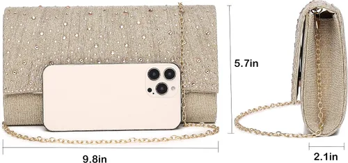 Miniatura 3 de MUDUO Monederos de mano con diamantes de imitación para mujer, monederos y bolsos formales de boda, fiesta, graduación, bolsas de dinero, regalo
