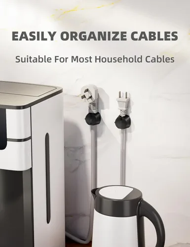 Miniatura 6 de Maveek - Clips de cable para escritorio, organizador de cable de carga giratorio de 360°, cierre magnético, gestión de cables de escritorio, soporte