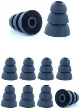 Negro, grande – Earphones Plus Brand, puntas de repuesto de triple brida, auriculares para auriculares intrauditivos. (Ver información de ajuste en