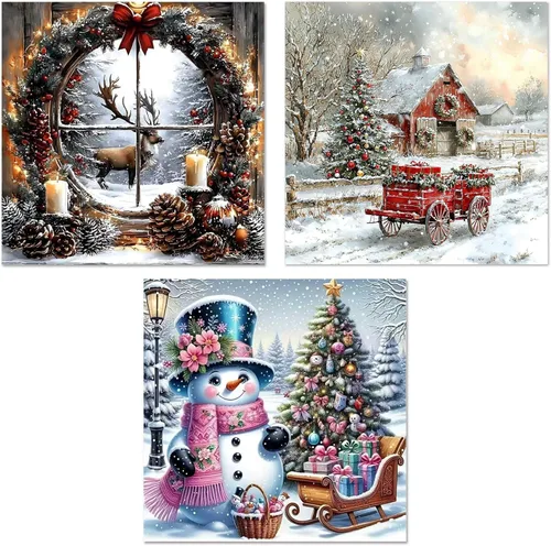 Miniatura 20 de Meothan Paquete de 6 Kits de Pintura de Diamantes Paisaje Lunar Kits de Arte de Diamantes para Adultos Principiantes, Pintura de Taladro Redondo