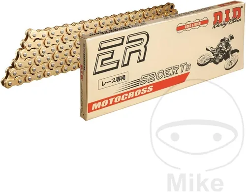 Miniatura 4 de DID (520ERT3-114) Cadena de carreras de alto rendimiento ERT3 Serie Oro de 114 eslabones sin junta tórica con eslabón de conexión