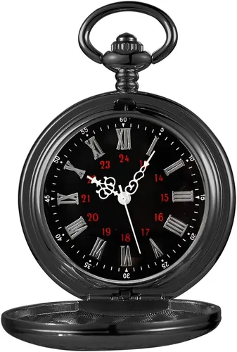 Miniatura 9 de Hollow Roman Digital Scale Men's Quartz Pocket Watches, Quartz Pocket Strap with Chain for Men