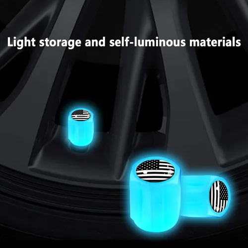Miniatura 4 de 16 PCS tapones fluorescentes para vástago de válvula de neumático, tapones luminosos para válvula de aire de rueda de automóvil, accesorios