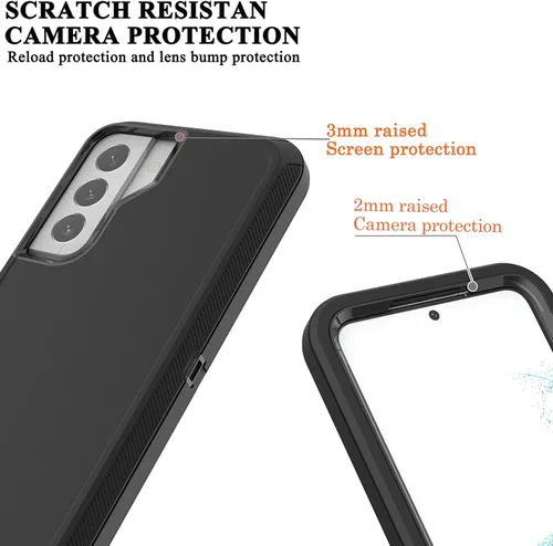 Miniatura 5 de YmhxcY Funda S22, funda para Galaxy S22, funda duradera de 3 capas a prueba de caídas, protección contra caídas, funda de goma sólida mate