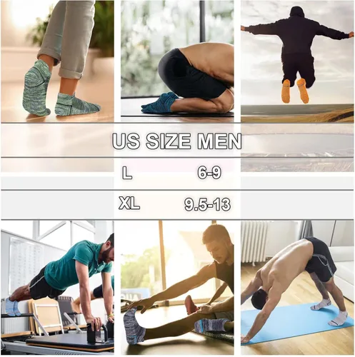Miniatura 8 de Calcetines de yoga, antideslizantes, antideslizantes, con gel de agarre para el hogar, hospital, yoga, pilates, barras, ancianos