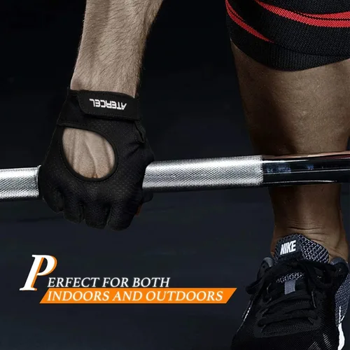Miniatura 4 de ATERCEL Guantes de levantamiento de pesas, protección completa de la palma de la mano, guantes de entrenamiento para gimnasio, ciclismo, ejercicio