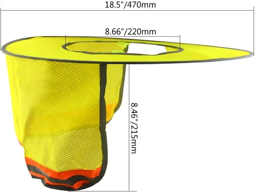 Miniatura 2 de WMYCONGCONG Protector solar de ala completa, visera de malla para el cuello, con tira reflectante para construcción al aire libre, accesorios
