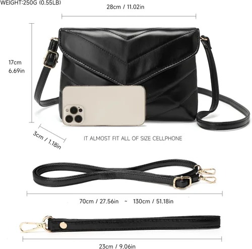 Miniatura 6 de Bolso de mano para mujer, pequeño, con correa larga, para ir de compras, bodas, fiestas