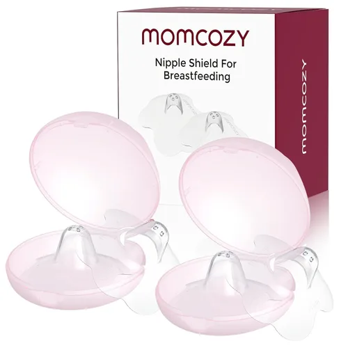 Momcozy Protector de pezón, Protector de pezón floral para madres lactantes con pezones planos o invertidos, hecho sin BPA/BPS (2 pares, 24mm)