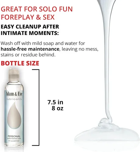 Miniatura 5 de Adam and Eve - Lubricante a base de agua de alta calidad, lubricantes personales para privacidad y juguetes, grueso, no pegajoso, no mancha, fórmula
