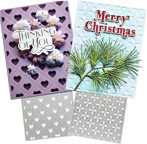 Miniatura 44 de Troqueles de corte para hacer tarjetas de papel, marco de fondo de Navidad 3D, plantillas de metal, herramientas de álbumes de recortes, plantilla