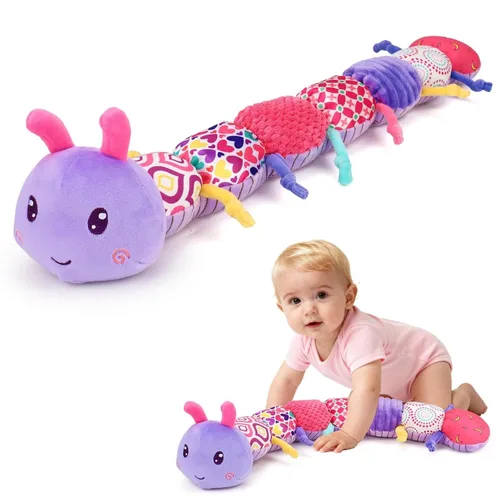 Miniatura 9 de Topsochir Juguetes de Tiempo Boca Abajo para Bebés de 0-6 Meses Peluche Musical de Animal de Oruga para Infantes de 6-12 Meses Juguete Sensorial