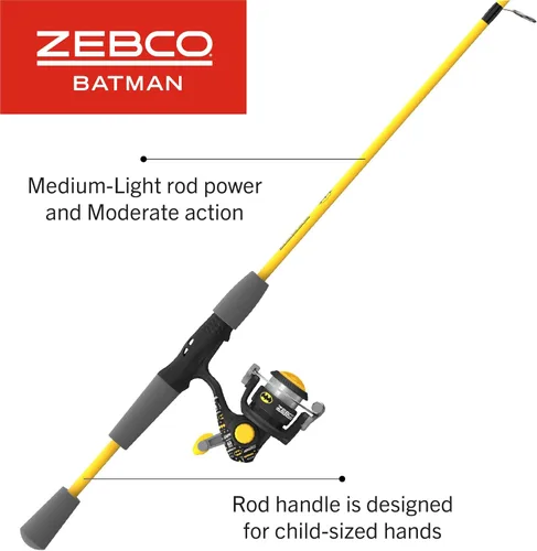 Miniatura 6 de Zebco Combo de carrete giratorio y caña de pescar juvenil, 5 pies, varilla de fibra de vidrio de 2 piezas, potencia media-ligera, acción moderada
