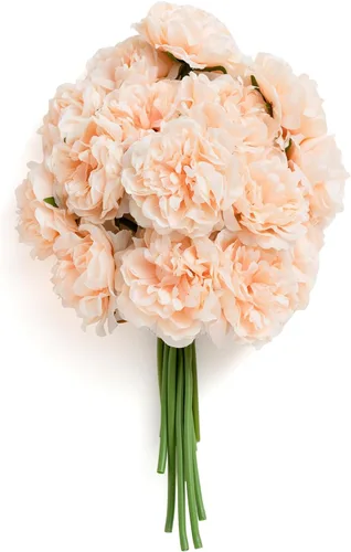 Ling's moment Flores artificiales de peonía, 15 piezas de peonías de seda sintética para ramo de bricolaje, flores falsas de relleno de boda a