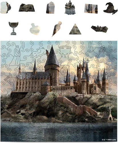 Miniatura 11 de CRAFTHUB Rompecabezas de Harry Potter – Castillo de Hogwarts A3 – Rompecabezas de madera para adultos – 155 piezas de formas únicas – Mercancía