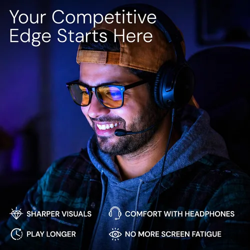 Miniatura 2 de livho Gafas de alta tecnología con luz azul – Lentes avanzados de bloqueo de luz azul para computadora – Fatiga de pantalla y protección UV Negro