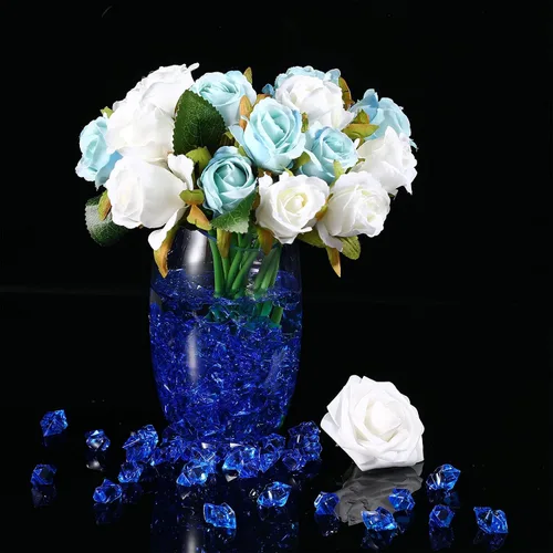 Miniatura 3 de 150 cubos de hielo falsos, diamantes de plástico, rocas de hielo trituradas de 1 pulgada, cristales acrílicos, gemas falsas para rellenos