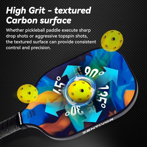 Miniatura 5 de Paletas de pickleball ligeras de carbono – Palas de pickleball USAPA para mujeres, hombres, principiantes e intermedios Superficie arenosa, diseño