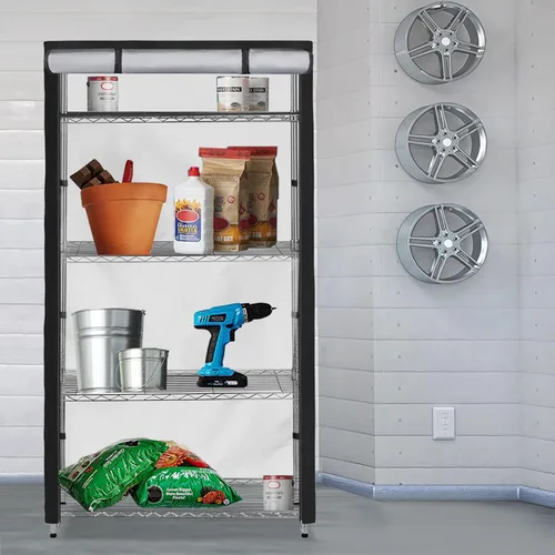 Miniatura 9 de Cubierta de Estante de Almacenamiento, Para Exteriores Extra Resistente 600D 36''An x 16''Pr x 72''Al Cubiertas de Estante Antipolvo Impermeables
