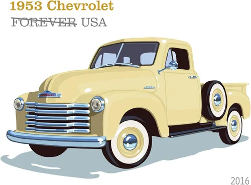 Miniatura 4 de Camionetas USPS Forever Stamp 1938 International Harvester D2 1948 Ford F1 1953 Chevrolet 1965 Ford F100 1 20 Sellos