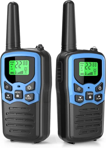 Miniatura 2 de MOICO Walkie Talkies de largo alcance para adultos con 22 canales FRS, Walkie Talkie familiar con linterna LED, pantalla LCD VOX para senderismo
