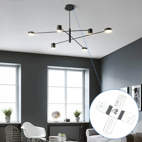 Miniatura 5 de Helunsi 2 juegos de soporte de montaje de lámpara, barra transversal universal de 4 pulgadas para iluminación, placa de montaje de ventilador