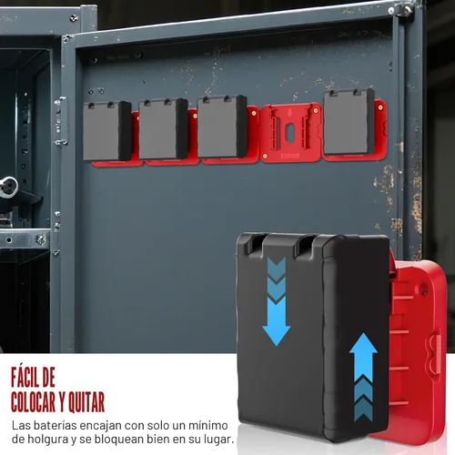 Miniatura 4 de Soporte de batería compatible con batería Milwaukee de 18 V, almacenamiento de baterías de montaje en pared para furgoneta de trabajo, estante, caja