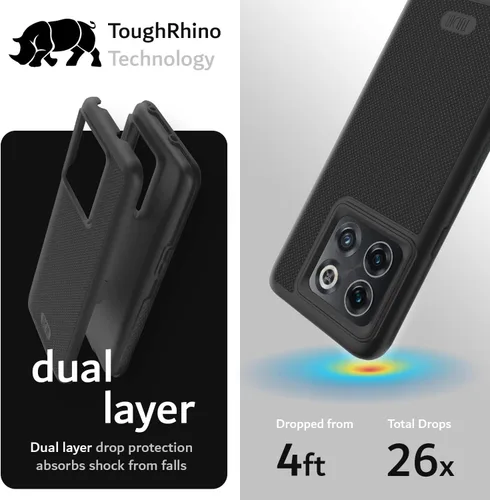 Miniatura 3 de TUDIA DualShield Grip - Funda diseñada para OnePlus10T 5G, [MergeGrip] protección delgada de doble capa de grado militar a prueba de golpes