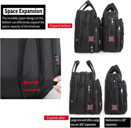 Miniatura 5 de Maletines grandes para hombres bolsa de lona para computadora portátil bolsa de trabajo bolsas de trabajo bolsa de negocios para hombre de oficina