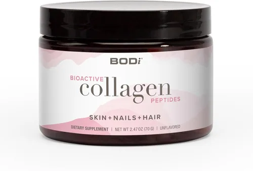 BODi Péptidos de colágeno bioactivos en polvo, colágeno tipo I y III para la salud de la piel, cabello y uñas, suplemento sin gluten para mujeres,