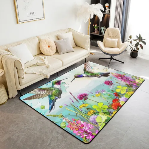 Miniatura 29 de Erosebridal Cowboys - Alfombra antideslizante de 3 x 5 pies, alfombra de caballos occidentales, tapete decorativo para interiores, montañas