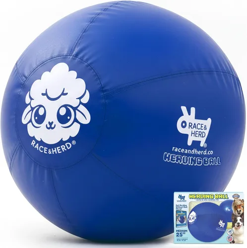 Miniatura 16 de Race&Herd Pelota de pastoreo XXL original de 25 pulgadas para perros grandes, juguetes de pastoreo, pelota duradera para perros grandes al aire