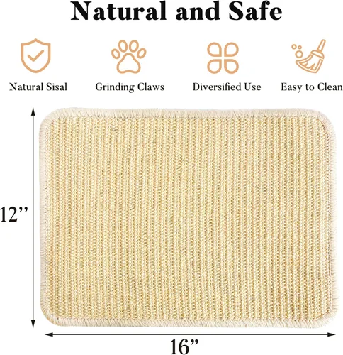Miniatura 4 de 2 almohadillas grandes para rascar conejos, comestibles para interiores para garras y dientes, juguetes masticables, alfombrilla de conejo para 2