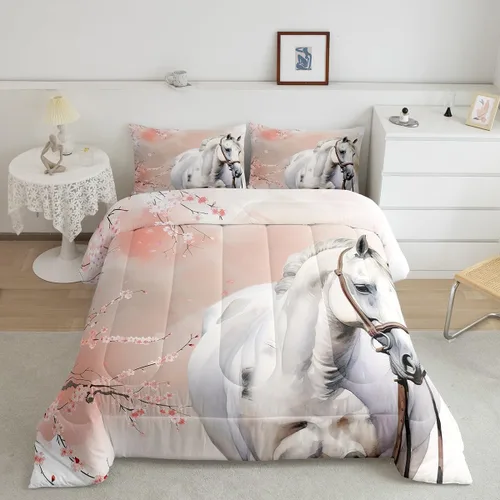 Miniatura 11 de Erosebridal Juego de edredón tamaño individual de animales del bosque, juego de ropa de cama de oso marrón para niños y niñas, edredón de plumón