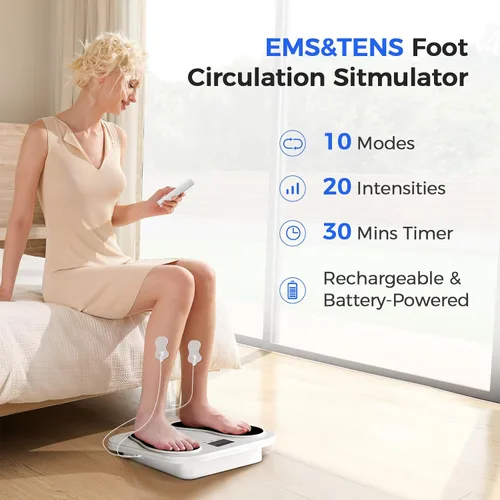 Miniatura 2 de EaseZen Masajeador de pies para neuropatía, estimulador de pies TENS EMS recargable con 10 modos, 20 intensidades, estimulador de circulación