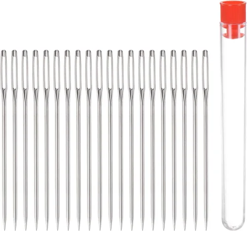 Miniatura 9 de HARFINGTON Agujas de costura grandes de 2.36 pulgadas, agujas de coser de acero inoxidable, agujas de bordar, agujas de coser a mano con botella