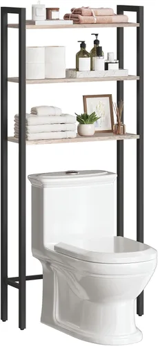 HOOBRO - Estante de almacenamiento sobre el inodoro, organizador de baño de 3 niveles sobre el inodoro, estantes de almacenamiento de baño