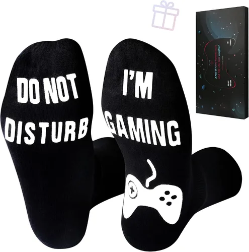 Calcetines con texto en inglés Do Not Disturb I'm Gaming, regalo de cumpleaños para hombre, regalo divertido para adolescentes, papá, hombres,