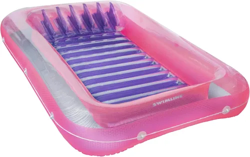 SWIMLINE Original Suntan Tub Series Classic Inflatable Tanning Float Floating Lounge | Personal Tan Pool Hybrid Lounger | Adjustable Pillow | Fill