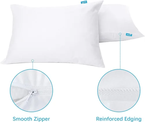 Miniatura 3 de Paquete de 4 fundas de almohada impermeables para niños pequeños, con cremallera, para almohadas de 13 x 18 pulgadas y 14 x 19 pulgadas, fundas