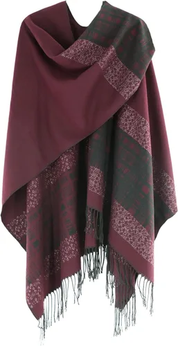 Miniatura 85 de Poncho chal para mujer, suéteres suaves y cálidos para mujer, parte delantera abierta, poncho de viaje para otoño, invierno y primavera