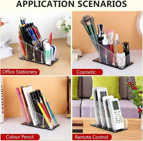 Miniatura 4 de Yes!Fresh Soporte organizador de control remoto de TV, 4 compartimentos, cepillo de maquillaje y soporte para lápices para aire acondicionado