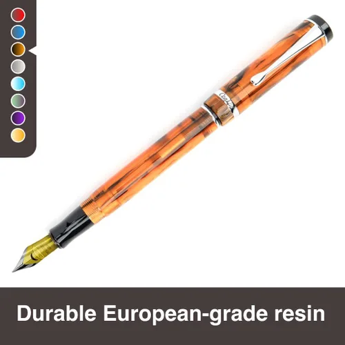 Miniatura 6 de Conklin Duragraph - Pluma estilográfica ámbar, punta media de oro macizo de 14 quilates, elegante herramienta de escritura con acabado ámbar cálido