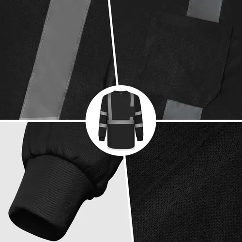 Miniatura 5 de TCCFCCT Camisas de seguridad para hombre reflectantes Clase 3 de manga larga de alta visibilidad, camisas de alta visibilidad para hombre y mujer