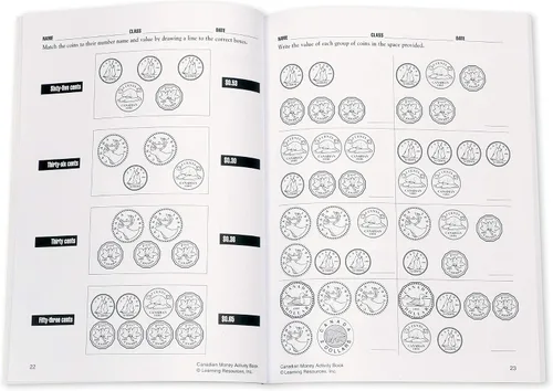 Miniatura 3 de Learning Resources Kit de dinero de aula canadiense, dinero falso para aprender, billetes de dólar, dinero de utilería, monedas de juego