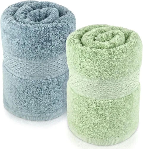 Miniatura 7 de Cleanbear Toallas de Baño Suaves Toallas de Ducha Juego de 2 con Colores Variados 100% Algodón Toallas de Baño para Hombres y Mujeres de Secado