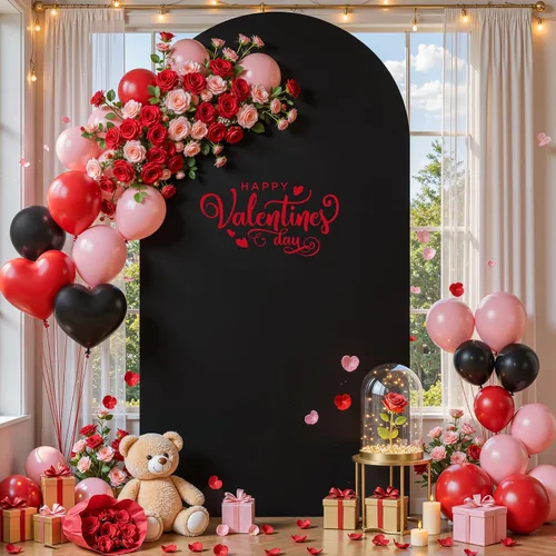 Miniatura 2 de Cubierta de Fondo de Arco Negro, Cubierta de Arco Ajustada de Spandex de 6 Pies para Arco de Boda Chiara Elástica de Arco de Fondo Redonda