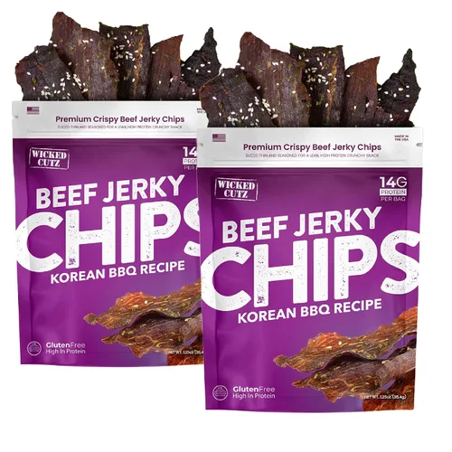 Miniatura 11 de Chips de carne seca de pimienta agrietada, 2 bolsas 0.99 oz de proteína por bolsa, solo 4 ingredientes – carne de res, sal marina, pimienta, agua