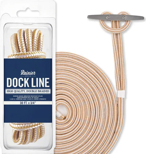 Miniatura 11 de RainierSupplyCo Líneas de Amarre - Paquete de 2 cuerdas de barco para atraque con bucle, cuerda marina de nailon doble trenzada de alta calidad