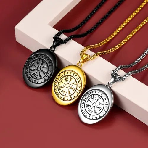 Miniatura 9 de FaithHeart Collar con colgante de lobo vikingo nórdico para hombres y mujeres, acero inoxidable, chapado en oro de 18 quilates, joyería con embalaje